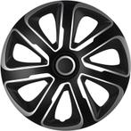 Wieldoppen  Livorno 13-inch zilver/zwart carbon-look, Auto diversen, Wieldoppen, Verzenden, Nieuw