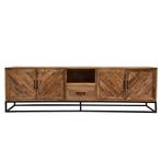 Tv-meubel Mangohout Sabia 200 Met 1 Lade cm, Huis en Inrichting, Kasten | Televisiemeubels, Verzenden, Nieuw, 200 cm of meer, Minder dan 100 cm