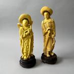 sculptuur, Vintage set of 2 large Asian figurines - ca. 1960, Antiek en Kunst