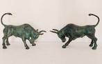 Beeld, Pair bronze Bulls - 18 cm - Brons, Antiek en Kunst, Curiosa en Brocante