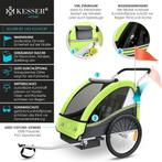 KESSER® Fietsaanhanger - Kinderaanhanger - Max. 40kg - Groen, Huis en Inrichting, Verzenden, Nieuw