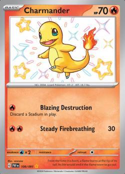 Charmander 109/091 baby shiny Paldean Fates, Hobby en Vrije tijd, Verzamelkaartspellen | Pokémon, Losse kaart, Nieuw, Foil, Ophalen of Verzenden