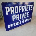 Bolvormig Verbodsbord, Propriété Privée, Emaille Bord,, Antiek en Kunst