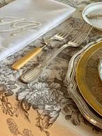 Toile de jouy tafelkleed romantische stijlmotieven op beige, Antiek en Kunst, Antiek | Meubels | Tafels