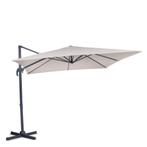 Zweefparasol Pisogne 300x300cm – Premium parasol | Beige, Tuin en Terras, Parasols, Verzenden, Nieuw