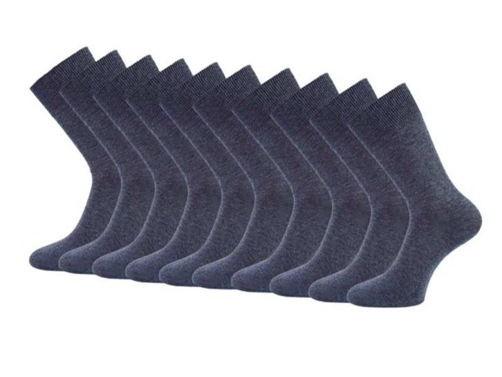 10 paar Herensokken - 100% Katoen - Naadloos - Antraciet, Kleding | Heren, Sokken en Kousen, Verzenden
