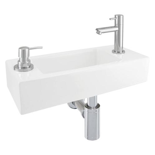Fonteinset Differnz Sapon Rechts 44x18x9 cm Geintegreerde, Doe-het-zelf en Verbouw, Sanitair, Bad, Nieuw, Chroom, Ophalen of Verzenden