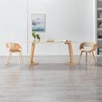 vidaXL Eetkamerstoel gebogen hout en kunstleer crèmekleurig, Huis en Inrichting, Stoelen, Verzenden, Nieuw