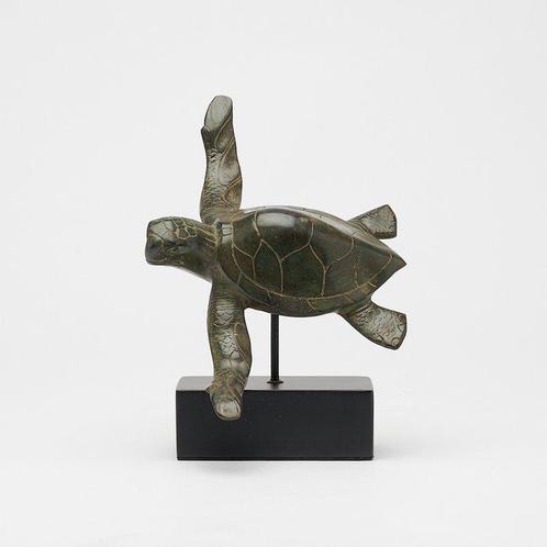 sculptuur, NO RESERVE PRICE - Bronze Patinated Turtle on a, Antiek en Kunst, Kunst | Designobjecten