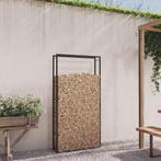 vidaXL Haardhoutrek 110x28x214 cm staal matzwart, Huis en Inrichting, Haarden, Verzenden, Nieuw