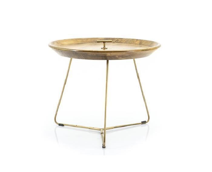 Bijzettafel Medja medium- goud, Huis en Inrichting, Tafels | Bijzettafels, Nieuw, Ophalen of Verzenden