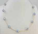 Halsketting - 18 karaat Geel goud - 8x9mm Akoya parels, Nieuw