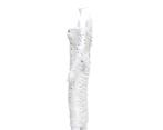 Een witte Dolce en Gabbana ruche jurk met kristallen, Wit, Maat 46/48 (XL) of groter, Dolce en Gabbana, Gedragen