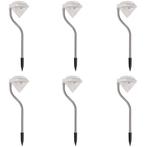 vidaXL Zonne-energie LED tuinlamp 6 stuks 9x7,8x29,5 cm, Verzenden, Nieuw, Kunststof