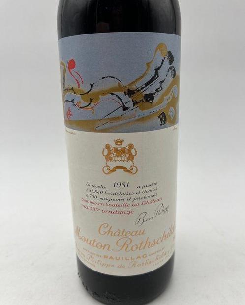 1981 Château Mouton Rothschild - Bordeaux, Pauillac 1er, Verzamelen, Wijnen