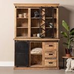 Buffetkast Mangohout Milan 160 X, Huis en Inrichting, Kasten | Buffetkasten, 150 tot 200 cm, Nieuw, Industriële meubels, 25 tot 50 cm