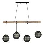 Hanglamp HERMI II 20.0 cm 4-lichts Zwart, Huis en Inrichting, Lampen | Hanglampen, Ophalen of Verzenden, Nieuw, Metaal, Minder dan 50 cm