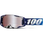 Crossbril 100% Armega - Blauw / Zilver - Hiper Spiegellens, Motoren, Kleding | Motorkleding, Verzenden, Nieuw met kaartje, Motorcrosskleding