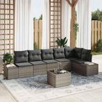 vidaXL Tuin Sofa Set met kussen 7 pcs Grijs poly rattan, Verzenden, Nieuw, Rotan