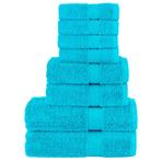 vidaXL 8-delige Handdoekenset SOLUND 600 g/m² turquoise, Verzenden, Nieuw, Blauw