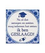 Delftsblauw Tegel Geslaagd School 15cm, Verzenden, Nieuw
