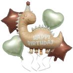 Happy Birthday folie ballonnen set 5-delig dinosaurus, Verzenden, Nieuw, Versiering, Verjaardag