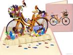 Fraai versierde Fiets met Bloemen Vogeltjes pop-up kaart, Diversen, Verzenden, Nieuw