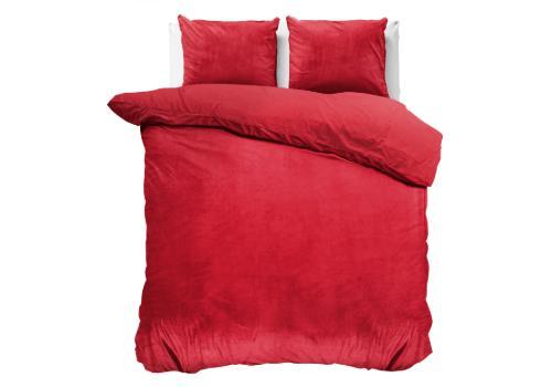 Sleeptime Velvet Uni Dekbedovertrek Rood - 240 x 200/220 + 2, Huis en Inrichting, Slaapkamer | Beddengoed