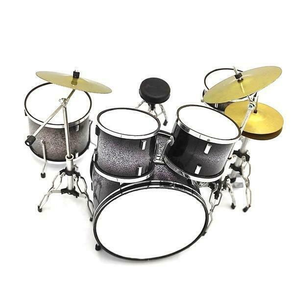 Miniatuur decoratief grijs drumstel, Verzamelen, Muziek, Artiesten en Beroemdheden, Overige typen, Nieuw, Ophalen of Verzenden