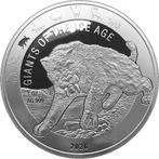 Ghana Giants of the Ice Age 1 oz 2020 Saber Toothed Cat, Zilver, Losse munt, Overige landen, Verzenden