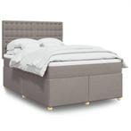 vidaXL Boxspring met matras stof taupe 140x190 cm, Verzenden, Stof, Nieuw, Tweepersoons