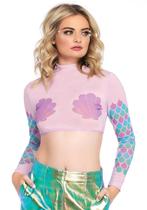 Zeemeermin Mesh Crop Top, Kleding | Dames, Carnavalskleding en Feestkleding, Ophalen of Verzenden, Nieuw