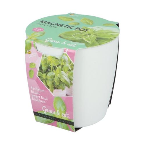 Grow Gift Magneet Potje Kruiden - Basilicum, Tuin en Terras, Kweekspullen, Verzenden