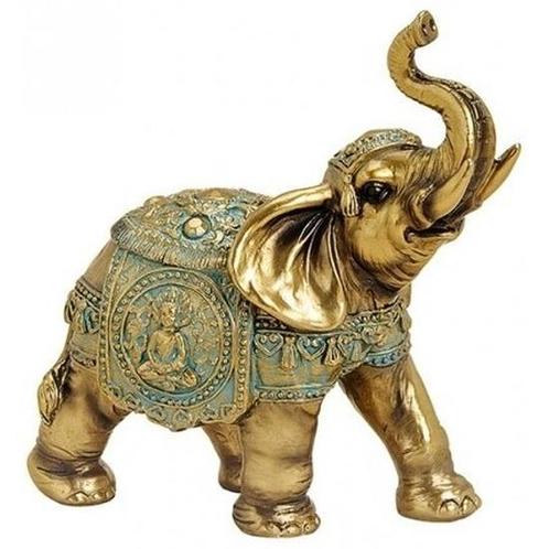 Olifant dieren beeldje goud 16 cm woondecoratie - Beeldjes, Verzamelen, Beelden en Beeldjes, Ophalen of Verzenden