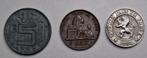 België. 2, 5, 10 Cents Lot de 3 monnaies, 1847/1895/94, Postzegels en Munten, Munten | Nederland