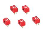 DIP switch 2 posities rood - 5 stuks, Hobby en Vrije tijd, Elektronica-componenten, Verzenden, Nieuw