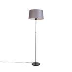 Vloerlamp zwart met donkergrijze linnen kap 45 cm - Parte, Nieuw, Overige materialen, Klassiek / Antiek, 150 tot 200 cm