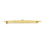 Vintage gouden broche met cultivé parel (smalle broche), Sieraden, Tassen en Uiterlijk, Broches, Gebruikt, Overige kleuren, Ophalen of Verzenden