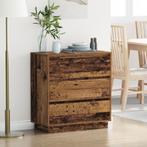 vidaXL Nachtkastje met LED in Oud Hout 71x34,5x75 cm -, Minder dan 45 cm, Verzenden, Nieuw, 70 cm of meer