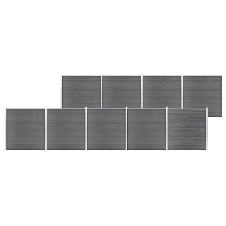 vidaXL Schutting 1564x186 cm HKC grijs, Tuin en Terras, Schuttingen, Nieuw, Kunststof, 1 tot 2 meter, Verzenden