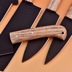 Keukenmes - Eikenhout en D2 staal met poedercode - Japan -