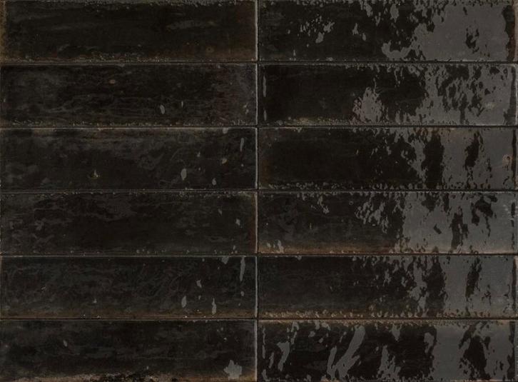 Ragno Look – Nero – Wandtegel – 6x24cm – Glans – R8FN, Doe-het-zelf en Verbouw, Tegels, 40 tot 60 cm, 40 tot 60 cm, 10 m² of meer
