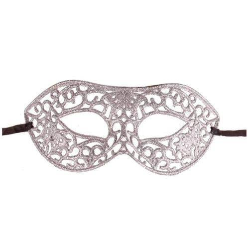 Masker zilver met glitters NIEUW, Hobby en Vrije tijd, Feestartikelen, Nieuw, Ophalen of Verzenden