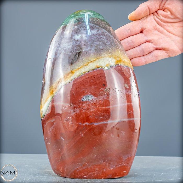 Natuurwonder Achat-Jaspis met Amazoniet, Rhodoniet, paarse, Verzamelen, Mineralen en Fossielen