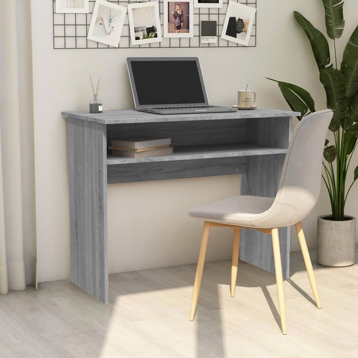 vidaXL Bureau 90x50x74 cm bewerkt hout grijs sonoma, Huis en Inrichting, Bureaus, Nieuw, Verzenden