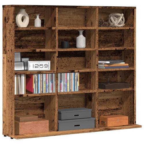 vidaXL Cd-kast 100x23x89,5 cm bewerkt hout oud houtkleurig, Huis en Inrichting, Woonaccessoires | Cd- en Dvd-rekken, Nieuw, Verzenden