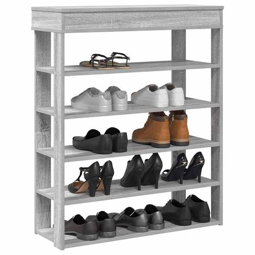 vidaXL Schoenenrek 80x30x98 cm bewerkt hout grijs sonoma, Huis en Inrichting, Kasten | Schoenenrekken, Nieuw, Verzenden
