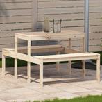 vidaXL Picknicktafel 110x134x75 cm massief grenenhout, Tuin en Terras, Tuintafels, Verzenden, Nieuw