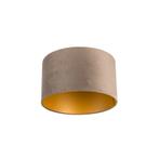 Velours lampenkap taupe 35/35/20 met gouden binnenkant, Huis en Inrichting, Lampen | Lampenkappen, Nieuw, Overige vormen, Minder dan 25 cm