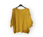 Luchtige gebreide top met v-hals in kleur MOSTERD met, Kleding | Dames, T-shirts, Nieuw
